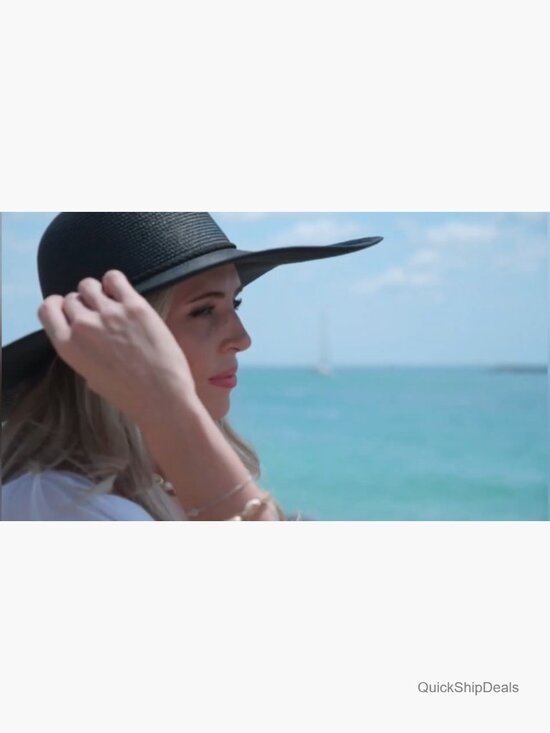 Wide Brim Straw Floppy Sun Hat with UPF 50+ Foldable main image 6